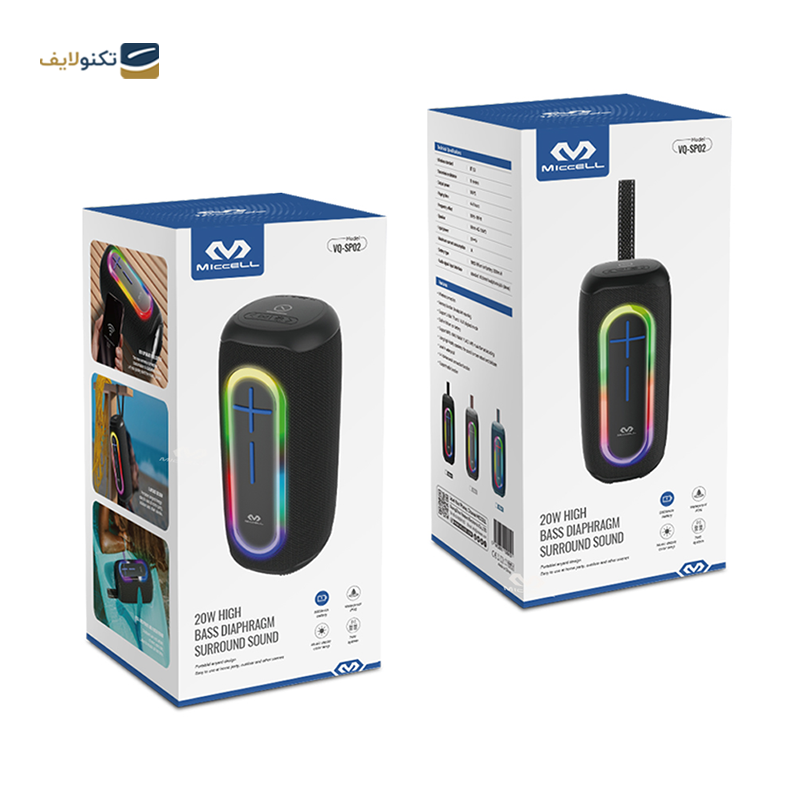 اسپیکر بلوتوثی قابل حمل میسل مدل VQ-SP02 - Miccell VQ-SP02 Portable Bluetooth speaker