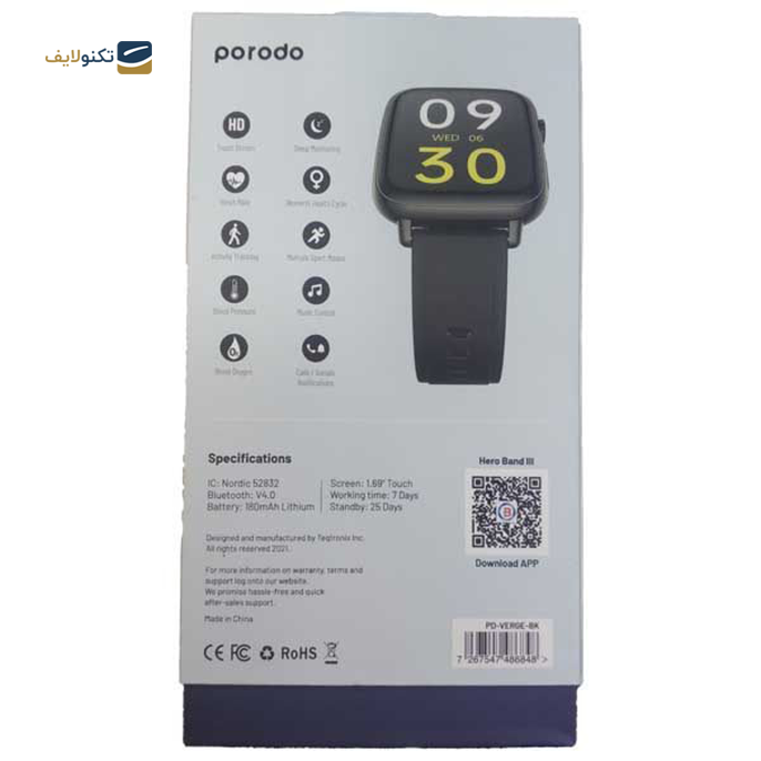  ساعت هوشمند پرودو مدل Verge - PORODO Smart Watch VERGE