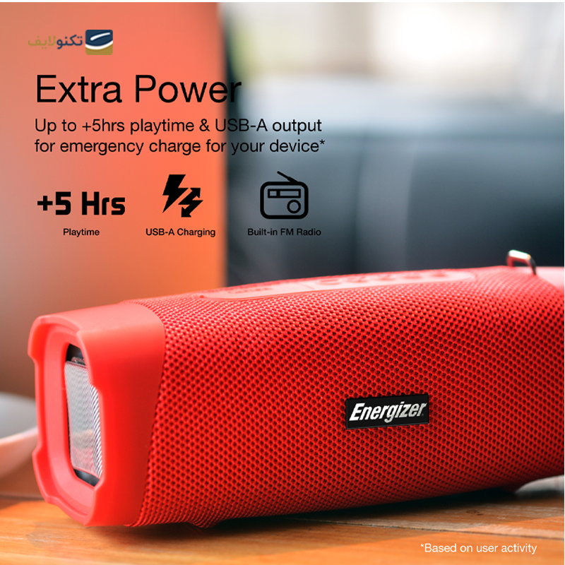 اسپیکر بلوتوثی قابل حمل انرجایزر مدل BTS105 - Energizer BTS105 Portable Bluetooth Speaker