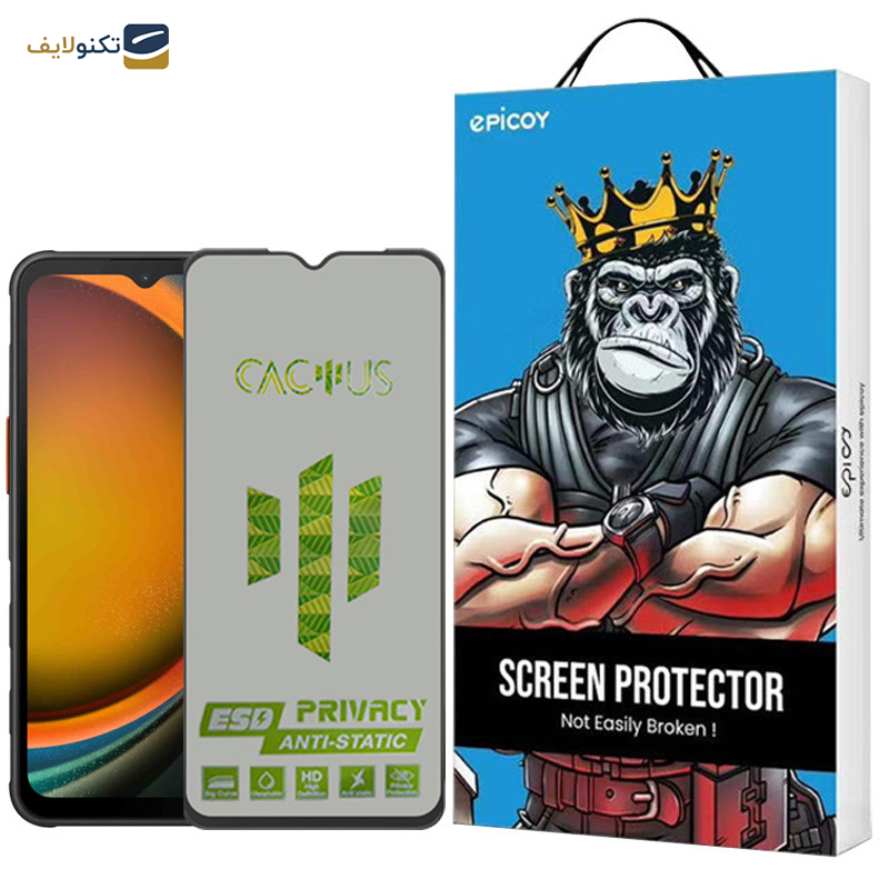 محافظ صفحه نمایش حریم شخصی اپیکوی مدل Cactus-ESD-Privacy مناسب برای گوشی موبایل سامسونگ Galaxy A14 4G/5G /Xcover7 - Epicoy Cactus-ESD-Privacy Glass Screen Protector For Samsung Galaxy A14 4G/5G /Xcover7