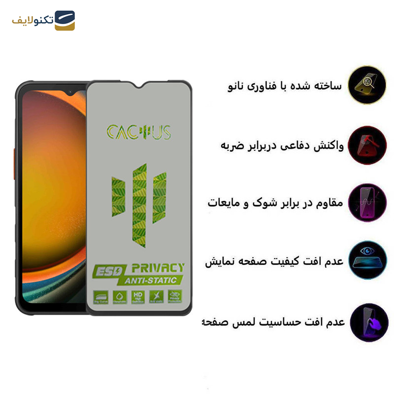 محافظ صفحه نمایش حریم شخصی اپیکوی مدل Cactus-ESD-Privacy مناسب برای گوشی موبایل سامسونگ Galaxy A14 4G/5G /Xcover7 - Epicoy Cactus-ESD-Privacy Glass Screen Protector For Samsung Galaxy A14 4G/5G /Xcover7