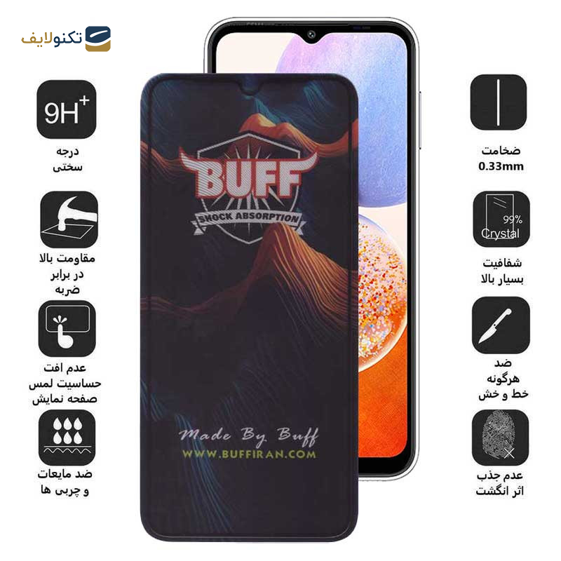 محافظ صفحه نمایش 5D بوف مدل Mountain-G مناسب برای گوشی موبایل سامسونگ Galaxy A14 4G / 5G / A13 4G / 5G / A23 4G / 5G - Buff 5D Mountain-G Glass Screen Protector For Samsung Galaxy A14 4G / 5G / A13 4G / 5G / A23 4G / 5G