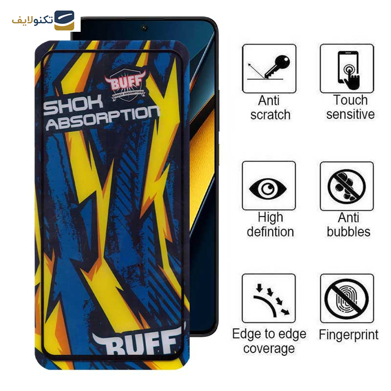  محافظ صفحه نمایش بوف مدل Shock-Shock-G مناسب برای گوشی موبایل پوکو  X6 Pro 5G / X6 5G / M6 Pro 4G - Buff Shock-Shock-G Glass Screen Protector For Poco X6 Pro 5G / X6 5G / M6 Pro 4G
