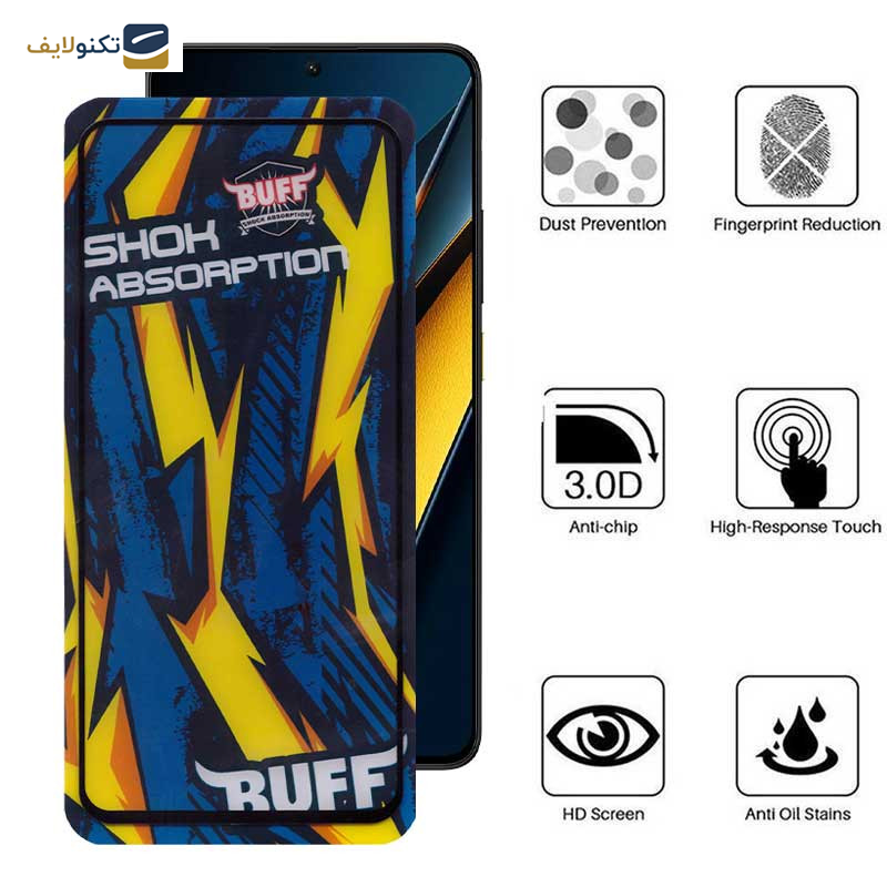  محافظ صفحه نمایش بوف مدل Shock-Shock-G مناسب برای گوشی موبایل پوکو  X6 Pro 5G / X6 5G / M6 Pro 4G - Buff Shock-Shock-G Glass Screen Protector For Poco X6 Pro 5G / X6 5G / M6 Pro 4G