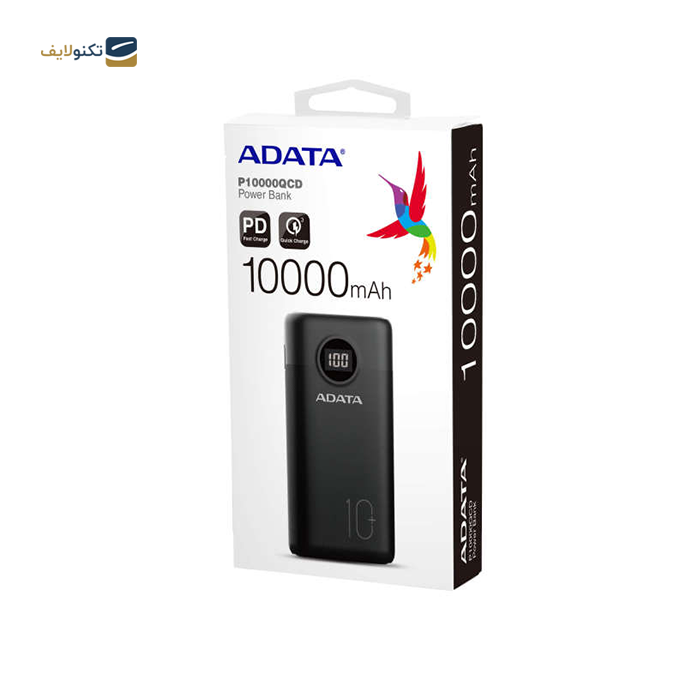 پاور بانک ای دیتا مدل P10000QCD ظرفیت 10000 میلی آمپر ساعت - Adata P10000QCD 10000mAh Power Bank