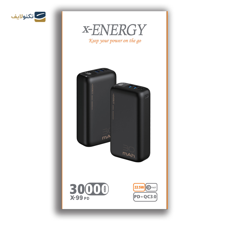 پاوربانک ایکس انرژی مدل X-99PD ظرفیت 30000 میلی آمپر ساعت - X-Energy X-99PD 30000mAh Power bank