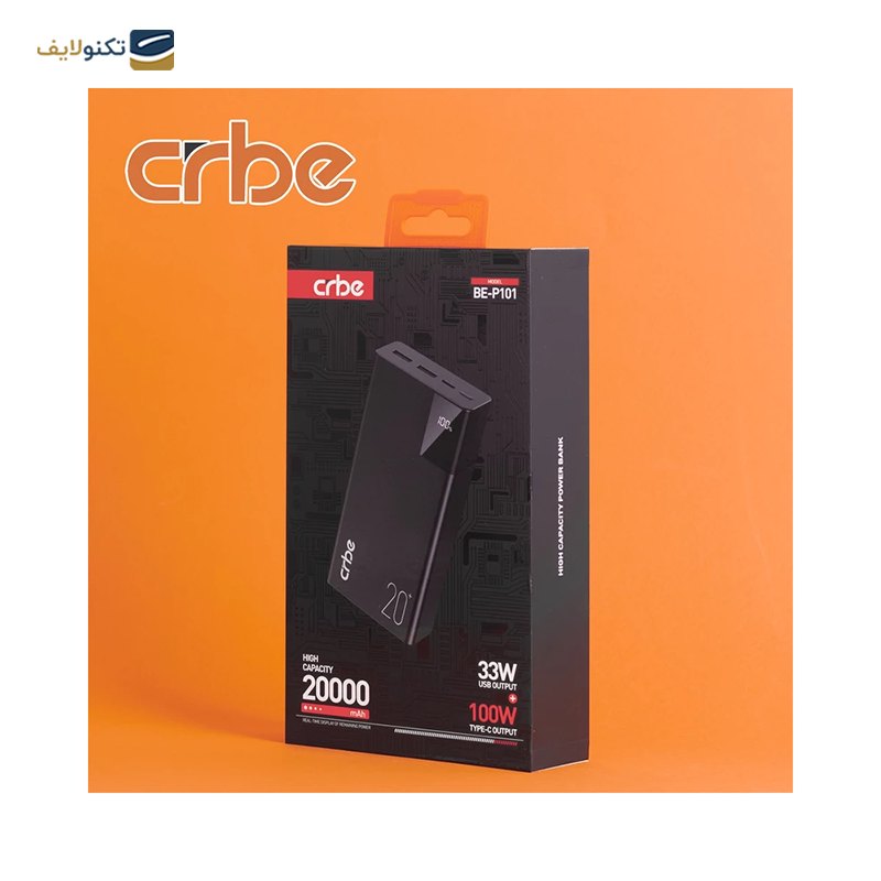 پاوربانک کربی مدل BE-P101 100W ظرفیت 20000 میلی آمپر ساعت - Crbe BE-P101 100W 20000mah power bank