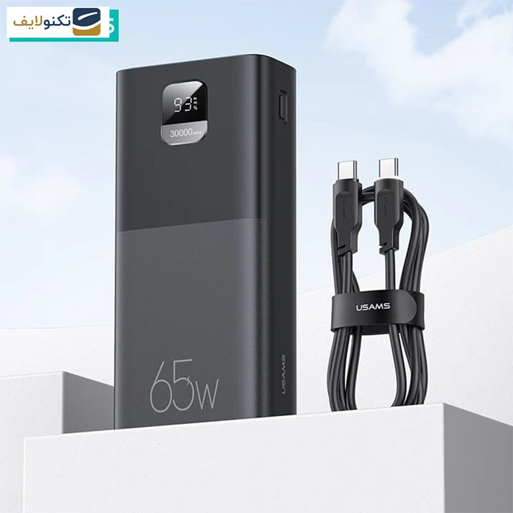 پاوربانک یوسمز مدل CD185 ظرفیت 30000 میلی آمپر ساعت به همراه کابل USB-C - 