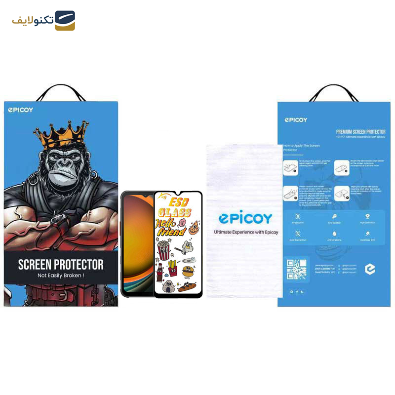 محافظ صفحه نمایش اپیکوی مدل ESD 2024 مناسب برای گوشی موبایل سامسونگ Galaxy A14 4G/5G /Xcover7 - Epicoy ESD 2024 Glass Screen Protector For Samsung Galaxy A14 4G/5G /Xcover7