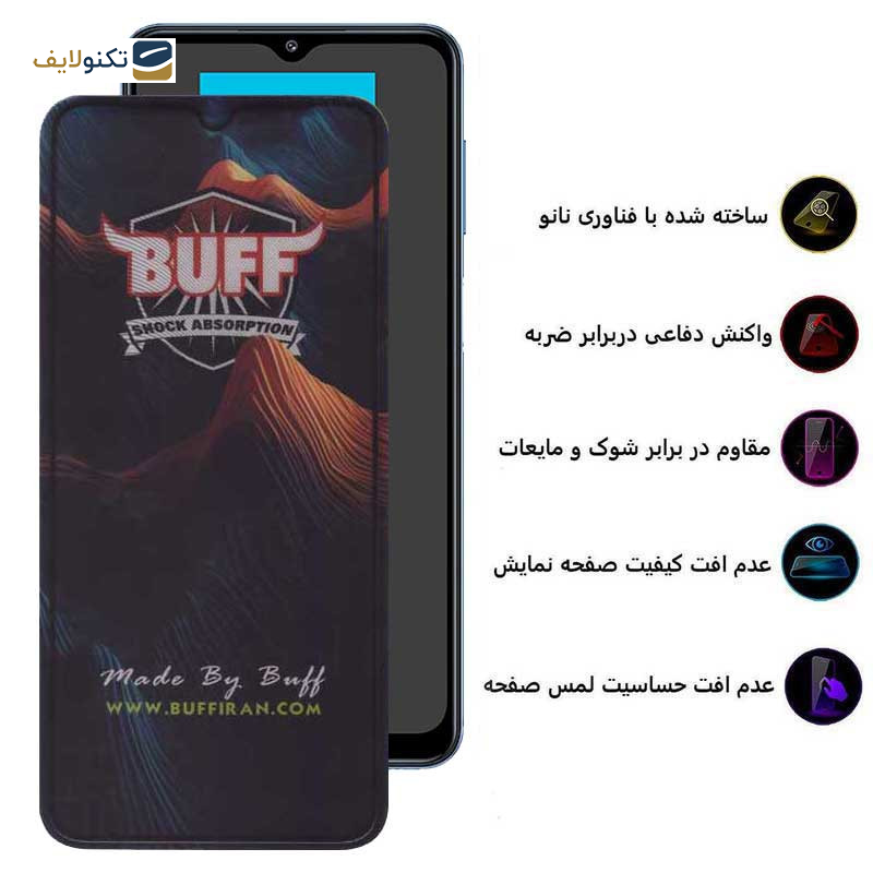 محافظ صفحه نمایش بوف مدل Mountain-G مناسب برای گوشی موبایل سامسونگ Galaxy F12 4G / M04 4G / M02 4G / M12 4G India / F02s 4G / Xcover7 - Buff Mountain-G Glass Screen Protector For Samsung Galaxy F12 4G / M04 4G / M02 4G / M12 4G India / F02s 4G / Xcover7