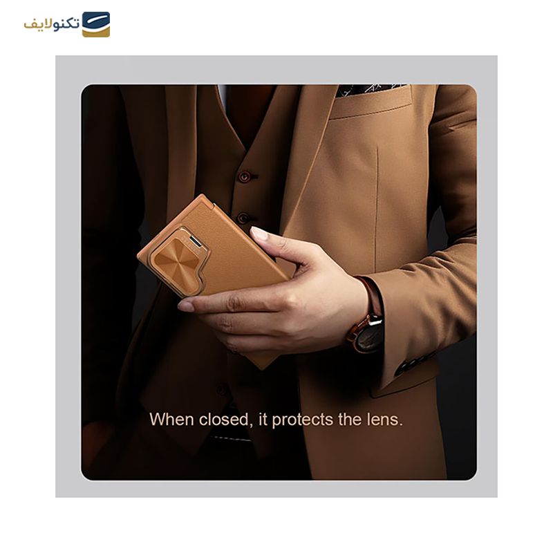 کیف کلاسوری گوشی سامسونگ Galaxy S24 Ultra نیلکین مدل Qin Prop چرمی - Nillkin Qin Prop Leather For Galaxy S24 Ultra