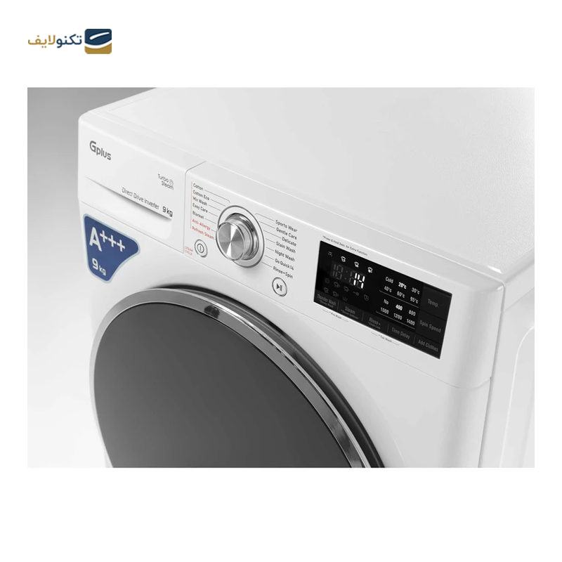 ماشین لباسشویی جی پلاس 9 کیلویی مدل GWM-P990W - GPlus GWM-P990W Washing Machine