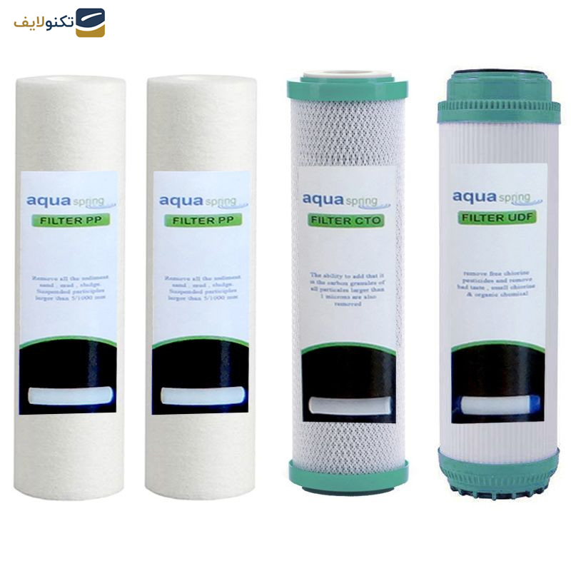 دستگاه تصفیه کننده آب آکوآ اسپرینگ مدل AQ-SF2400 به همراه فیلتر دستگاه تصفیه کننده آب بسته 4 عددی - 