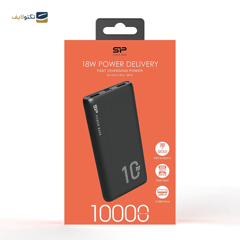 پاوربانک سیلیکون پاور مدل QP15 ظرفیت 10000 میلی آمپر ساعت - Silicon Power QP15 Power Bank 10000mAh